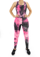BIDYJP20 Tie Dye Jumpsuit Deportivo con Compresión Anticelulitis para Mujer - Pompis Stores