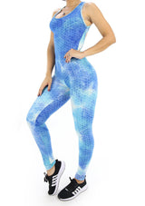 BIDYJP20 Tie Dye Jumpsuit Deportivo con Compresión Anticelulitis para Mujer - Pompis Stores