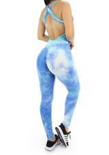 BIDYJP20 Tie Dye Jumpsuit Deportivo con Compresión Anticelulitis para Mujer - Pompis Stores