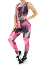 BIDYJP20 Tie Dye Jumpsuit Deportivo con Compresión Anticelulitis para Mujer - Pompis Stores