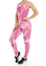 BIDYJP20 Tie Dye Jumpsuit Deportivo con Compresión Anticelulitis para Mujer - Pompis Stores