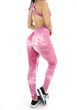 BIDYJP20 Tie Dye Jumpsuit Deportivo con Compresión Anticelulitis para Mujer - Pompis Stores