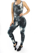 BIDYJP20 Tie Dye Jumpsuit Deportivo con Compresión Anticelulitis para Mujer - Pompis Stores