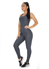 BISN901 Charcoal Gray Set Deportivo con Compresión Anticelulitis para Mujer - Pompis Stores