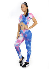BISU909 Royal Tie Dye Set Deportivo con Compresión Anticelulitis para Mujer - Pompis Stores
