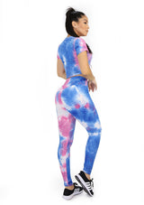 BISU909 Royal Tie Dye Set Deportivo con Compresión Anticelulitis para Mujer - Pompis Stores
