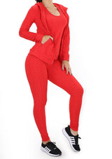 BIZIP01 Red 3pcs Deportivo con Compresión Anticelulitis para Mujer - Pompis Stores