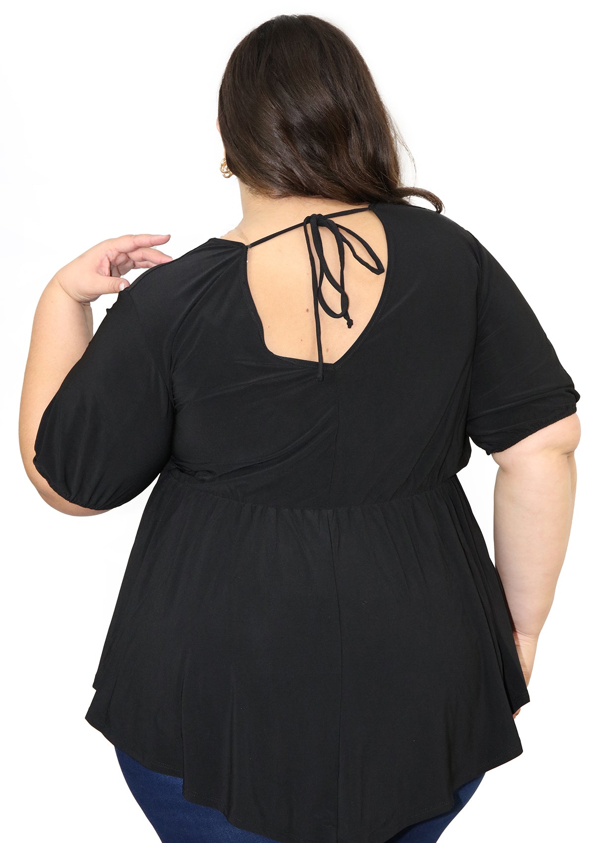 BL-T-5106-N Black Blusa de Mujer Plus