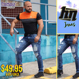 1931 Destroyed Skinny Jeans Mens by HN