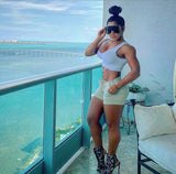 19694 Khaki Short by Maripily Rivera - Pompis Stores