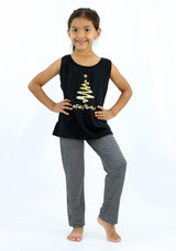 LMDF2084 Feliz Navidad Pijamas Set De Niña