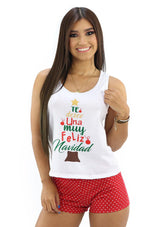 LMDF2087 Te Deseo Una Muy Feliz Navidad Pijamas Set de Mujer - Pompis Stores