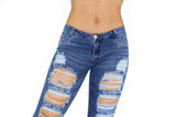 1276 Maripily Women Ripped Butt Lifting Skinny Jean