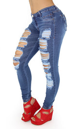 1276 Maripily Women Ripped Butt Lifting Skinny Jean
