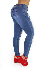 1276 Maripily Women Ripped Butt Lifting Skinny Jean
