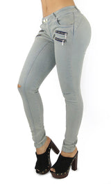 1292 Maripily Women's Destroyed Low Rise Skinny Jean