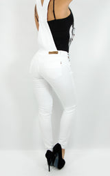 17323 White Denim Overall Maripily Skinny