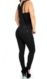 LAST ONE 17324 Black Denim Overall Maripily Skinny - Pompis Stores