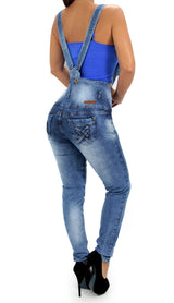 LAST ONE 17409 Maripily Strap High Waist Skinny Jean - Pompis Stores