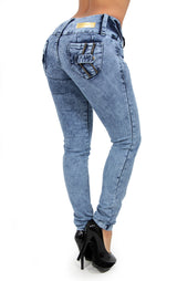 LAST ONE 17468 Acid Wash Maripily Skinny Jean