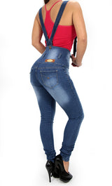 17474 Strap High-Waisted Maripily Skinny Jeans