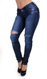 17477 DISTRESSES PAINTED MARIPILY SKINNY JEAN