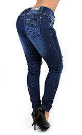 17477 DISTRESSES PAINTED MARIPILY SKINNY JEAN