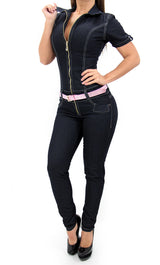 17484 LIMITED EDITION Maripily Denim Skinny Jumpuit