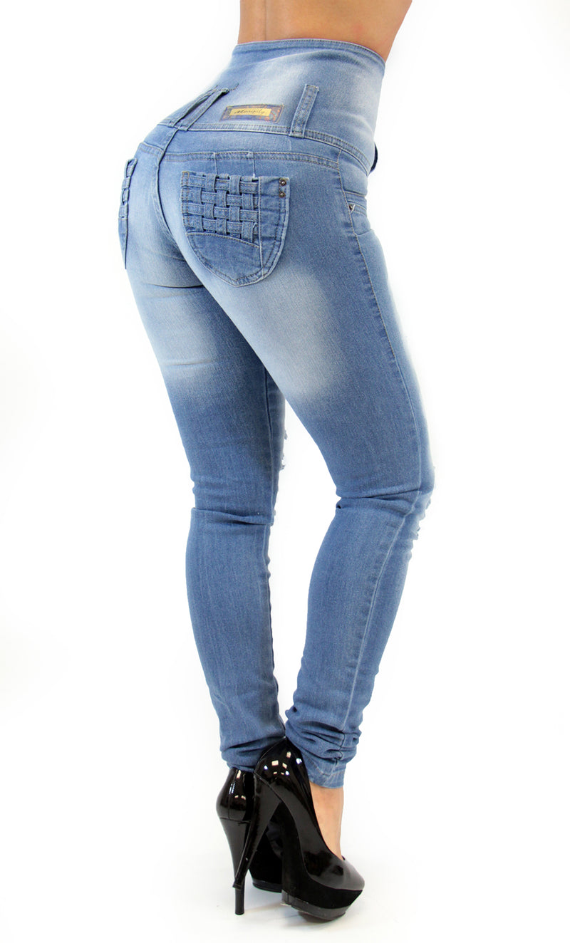 17487 Distressed High Waisted Maripily Skinny Jean