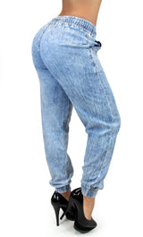 17548 Acid Wash Maripily Denim Jogger