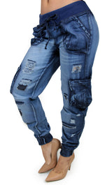 17553 Destroyed Jogger Pant Maripily Skinny Jean