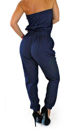 17604 Denim Strapless Maripily Jumpsuit