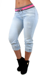 17667 Denim Jogger Capri Pant Maripily Jean