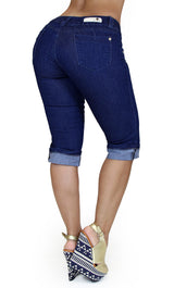 17746 Crochet Denim Capri Maripily Jean
