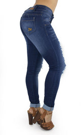 18115 Maripily Women's Destroyed Butt Lifting Skinny Jean