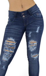 18115 Maripily Women's Destroyed Butt Lifting Skinny Jean