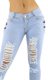 18167 Maripily Women's Destroyed Skinny Jean