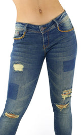 18181 Maripily Women's Destroyed Skinny Jean