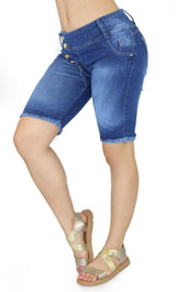 18450Maripily Women’s Bermuda Destroyed Denim