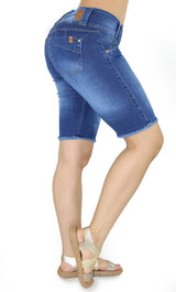 18450Maripily Women’s Bermuda Destroyed Denim