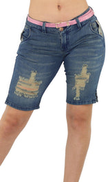 18485 Maripily Women’s Bermuda Distressed Denim