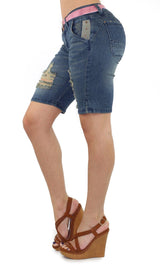 18485 Maripily Women’s Bermuda Distressed Denim