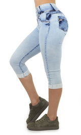 18492 Maripily Women's Butt Lifting Capri Jean
