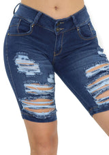 19589 Denim Bermuda by Maripily Rivera - Pompis Stores