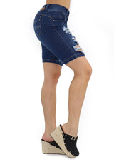 19589 Denim Bermuda by Maripily Rivera - Pompis Stores