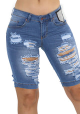 19595 Denim Bermuda by Maripily Rivera