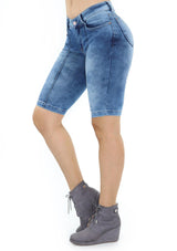 19670 Denim Bermuda by Maripily Rivera - Pompis Stores