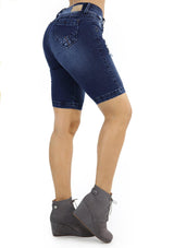 19689 Denim Bermuda by Maripily Rivera - Pompis Stores