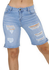 19819 Denim Bermuda by Maripily Rivera - Pompis Stores