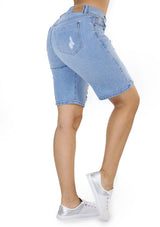 19819 Denim Bermuda by Maripily Rivera - Pompis Stores